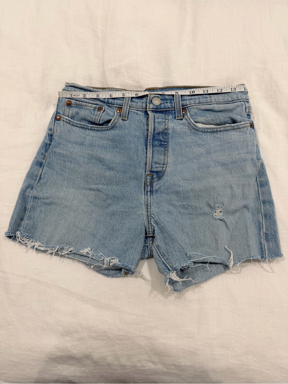 Upcycled Levi’s Light Blue Denim Cutoff Shorts
